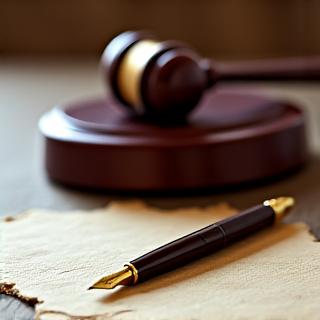 Legal gavel and document
